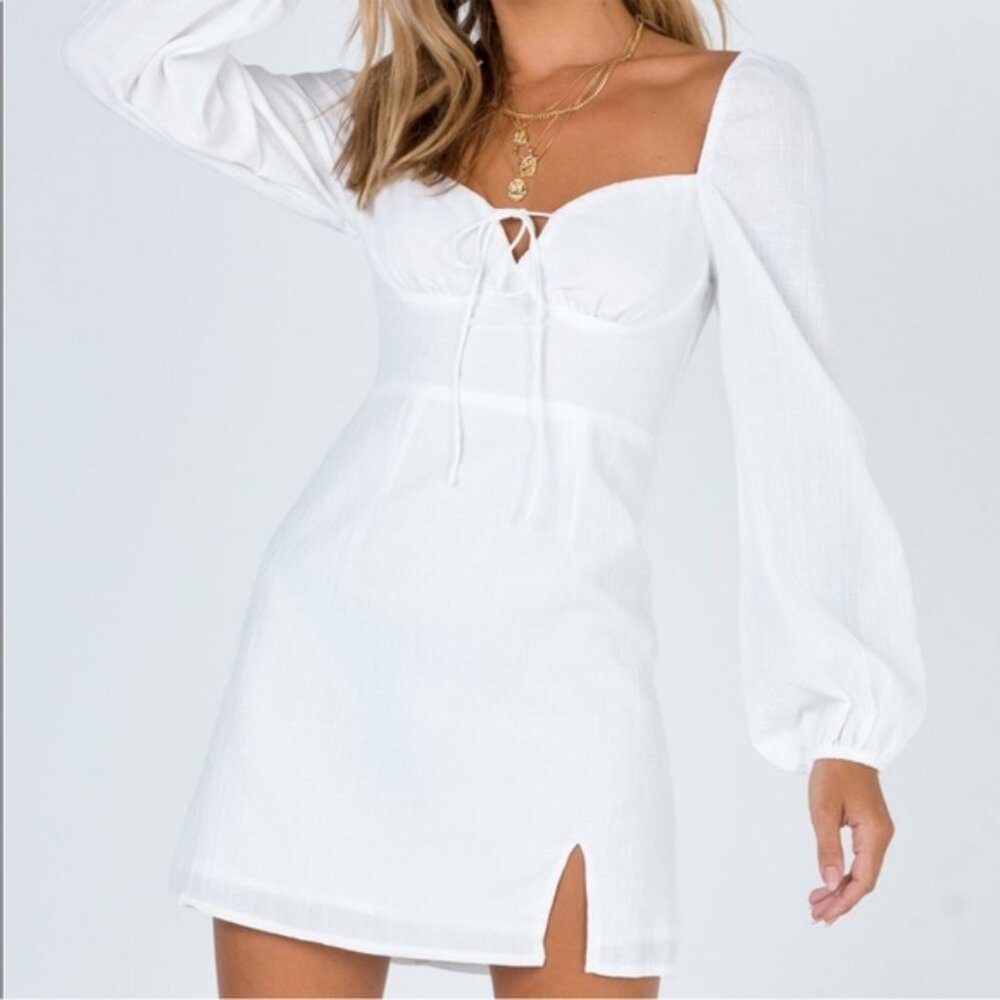Princess Polly | Alena Mini Dress | Cottagecore Tie Front Babydoll